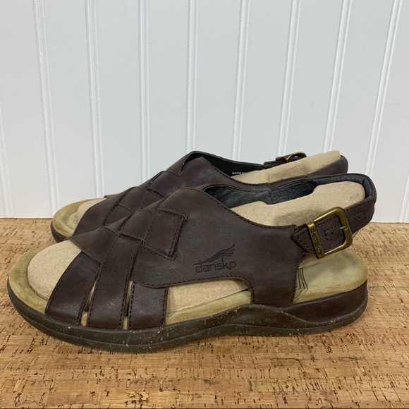 Dansko Men’s Brown Leather Sandals - Picture 4 of 9